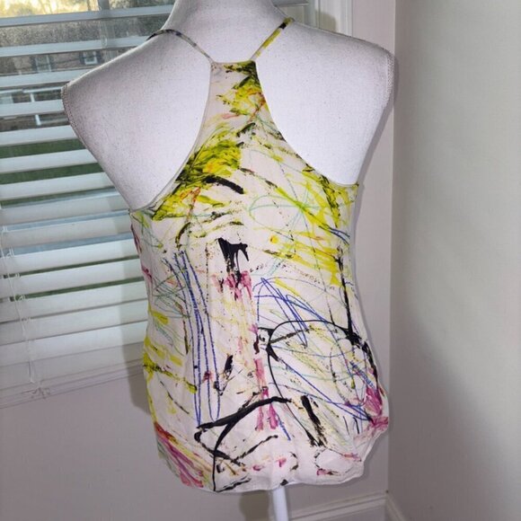 Milly 100% Silk Colorful Blouse Tank-Top size 4 - Picture 15 of 15